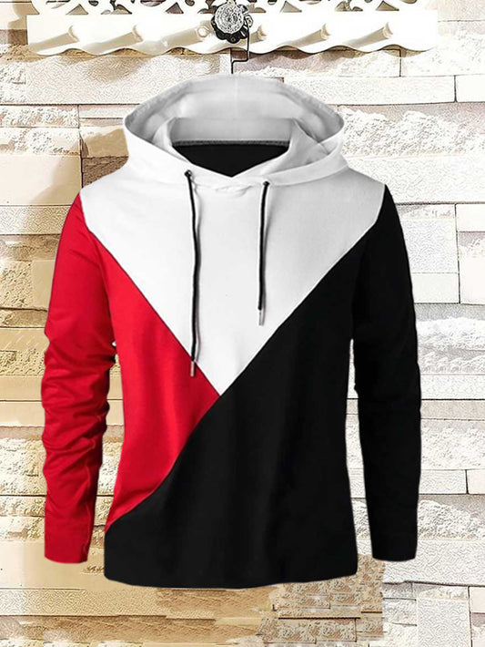 Men's Casual Cotton Block Hoodie