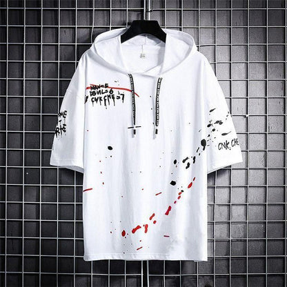 Half Sleeves Hooded Neck Mens T-Shirt