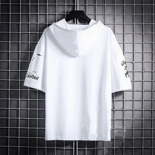Half Sleeves Hooded Neck Mens T-Shirt