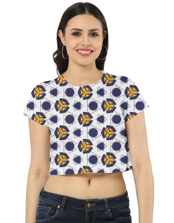 LuxeFit Women's AOP Crop Top