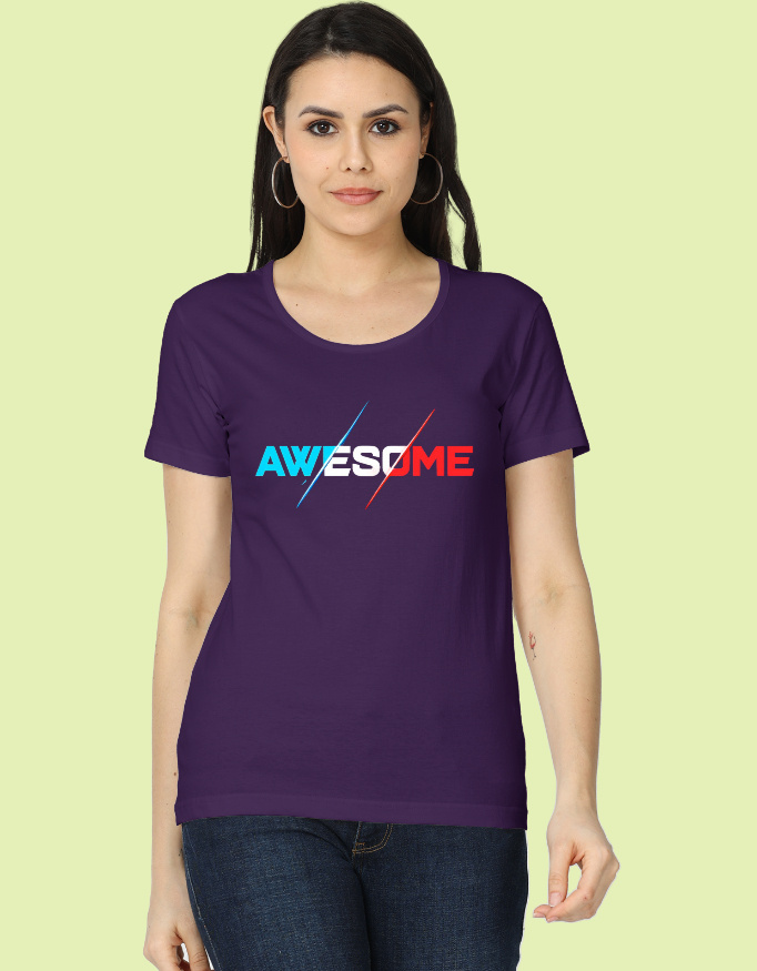 Women's Awesome Printed Cotton T-Shirt - Image 4